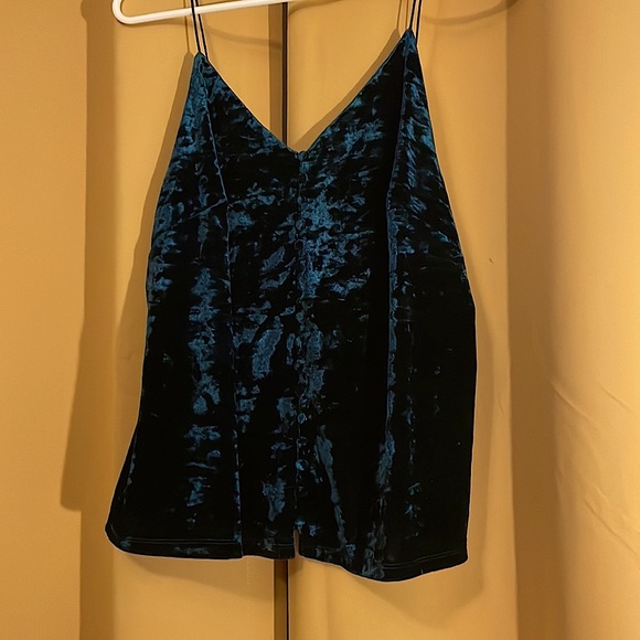 Brand new with Tags - Lost and Wander crushed green velvet tank in medium. - Picture 2 of 8